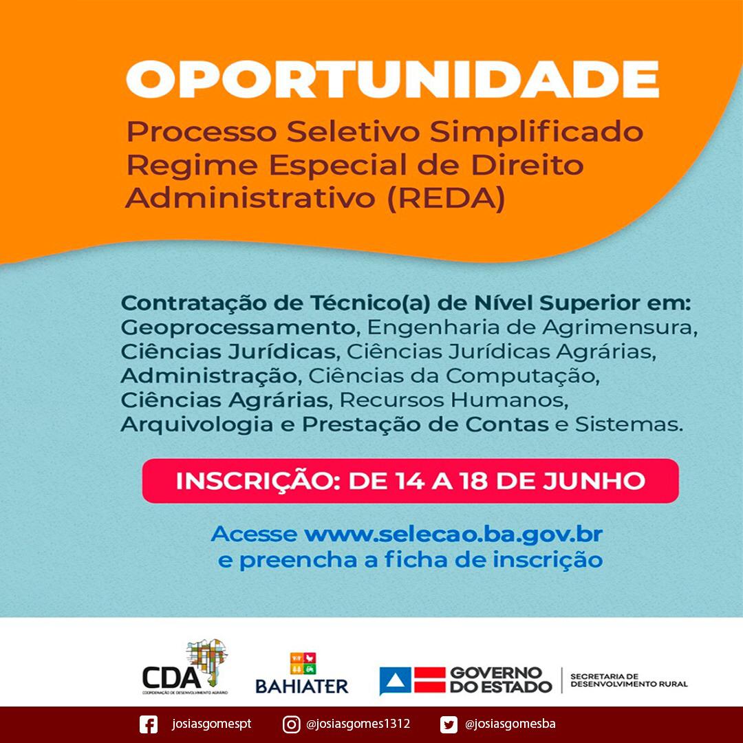 Participem Do Reda Da CDA E Bahiater Josias Gomes