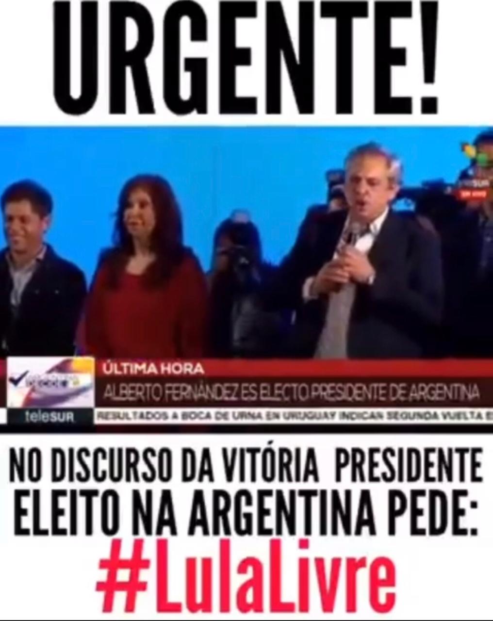 Novo Presidente Argentino Pede Lula Livre!