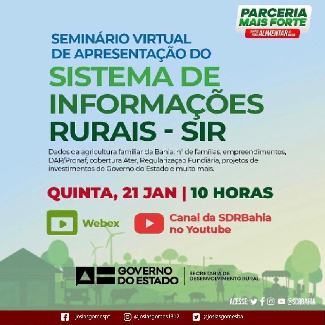 SDR Lança Sistema De Informações Rural (SIR)!