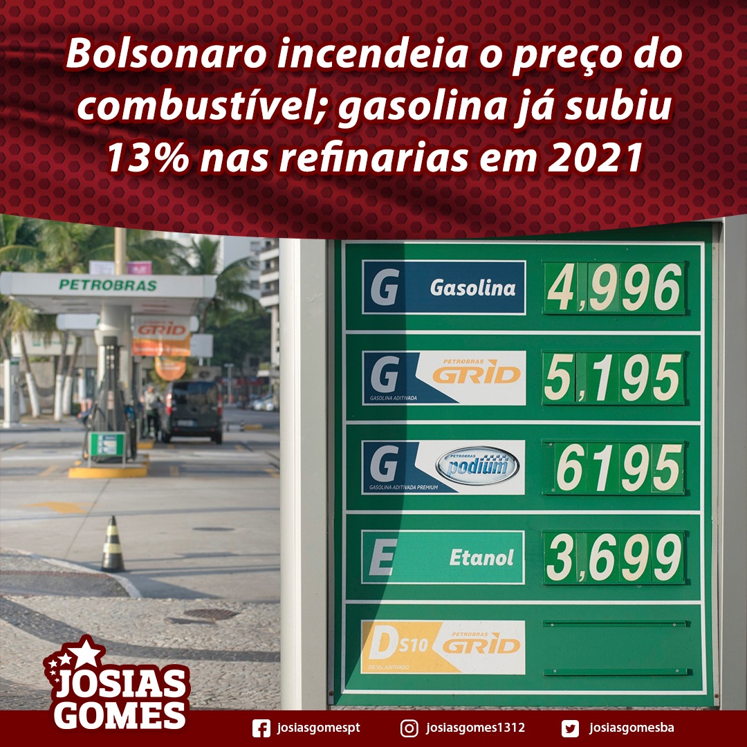 Gasolina Já Aumentou 13% Nas Refinarias!