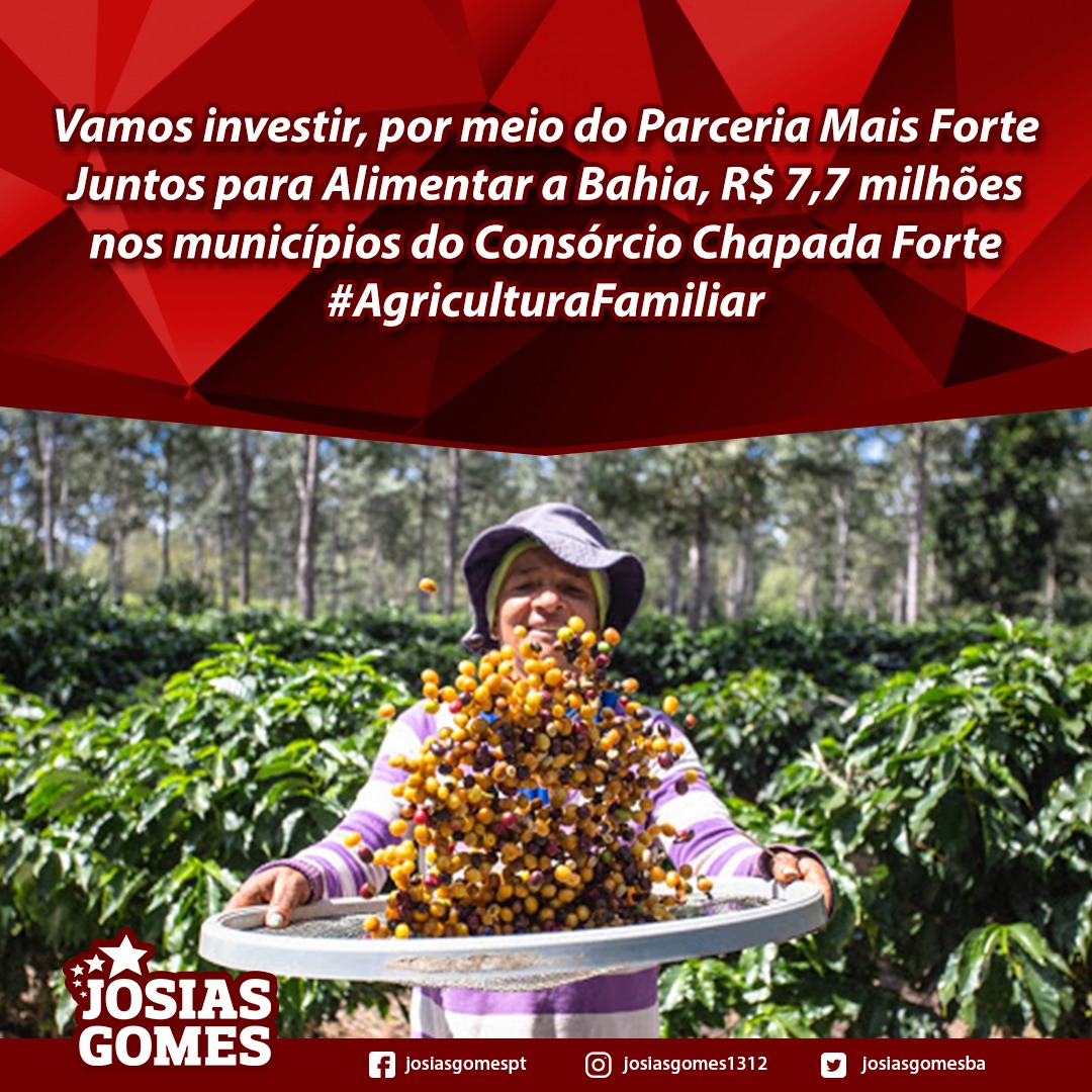 Investimento No Valor De R$ 7,7 Milhões  para O Consórcio Chapada Forte Fomentar A Agricultura Familiar!