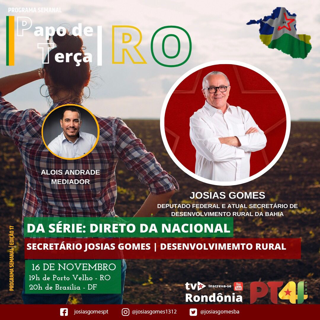 Josias Gomes Participa Do Papo De Terça Na TV PT Rondônia!