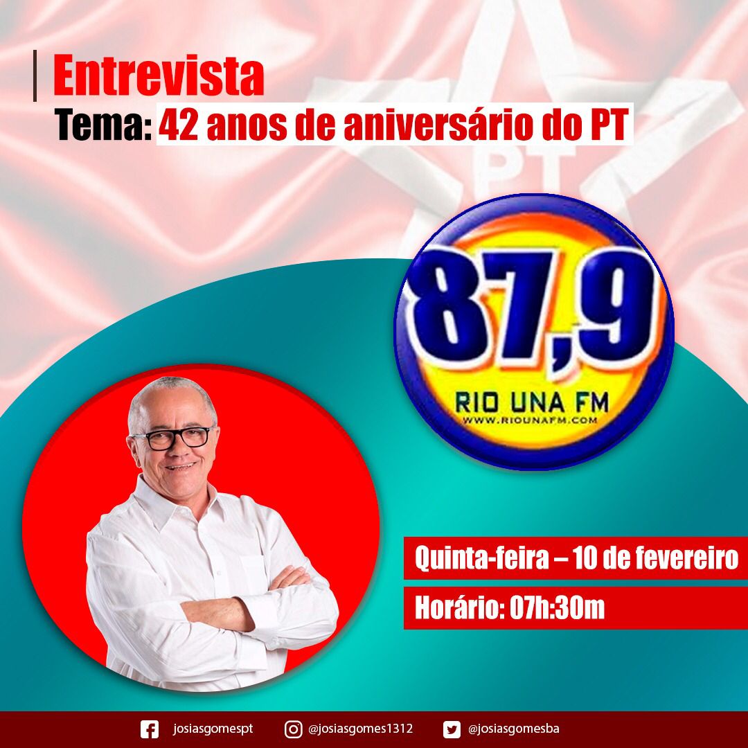 Amanhã O PT Completa 42 Anos De Muita Luta E Serviço Prestado à Democracia E Ao Brasil!