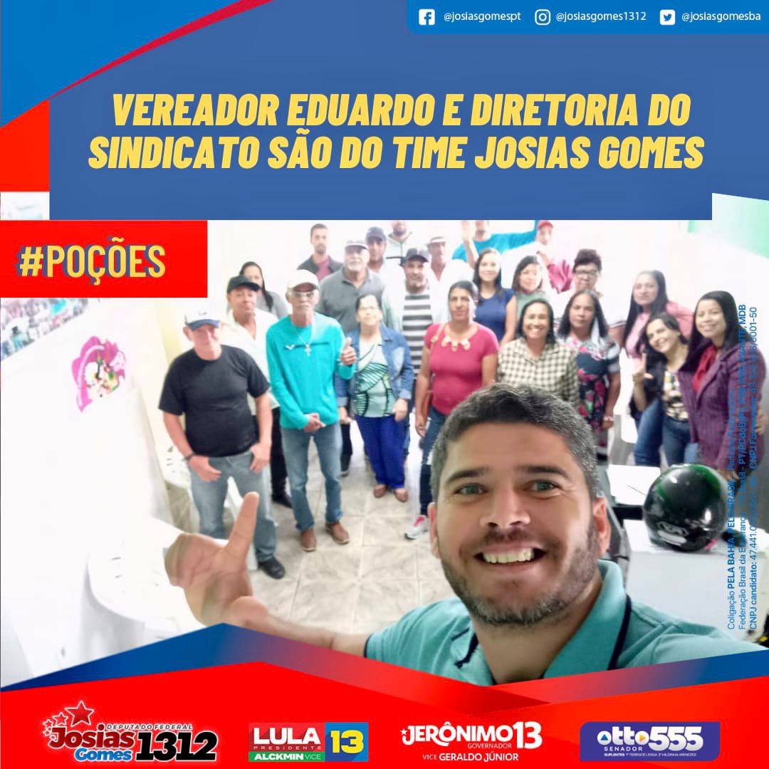 Vereador Eduardo Do Sindicato Apoia Josias Gomes