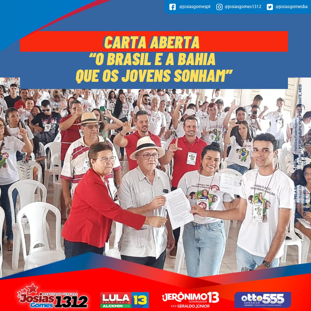 Carta Aberta: “O Brasil E A Bahia Que Os Jovens Sonham”