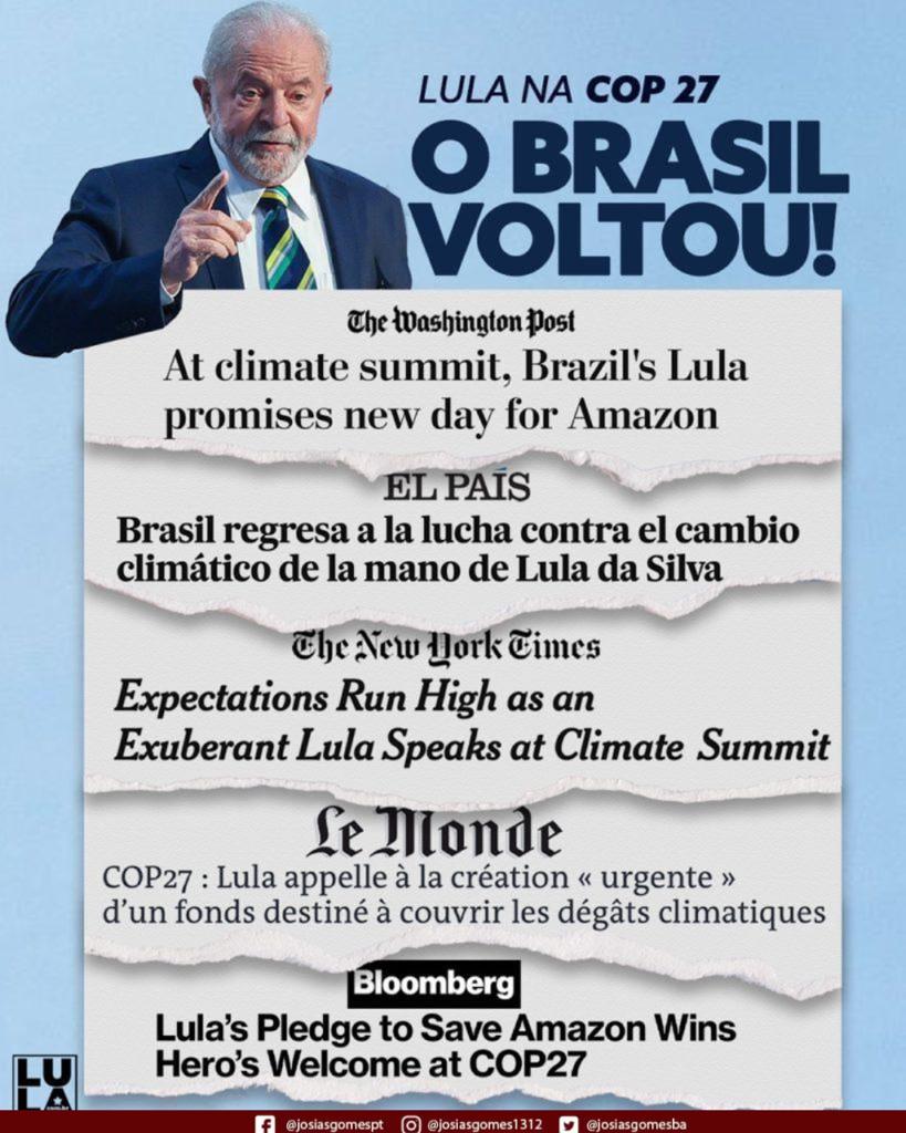Imprensa Internacional Destaca O Discurso De Lula Na COP 27