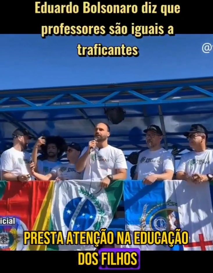 Eduardo Bolsonaro: Traficante Só Pode Ser Comparado à Milícia Respeite Os Professores!