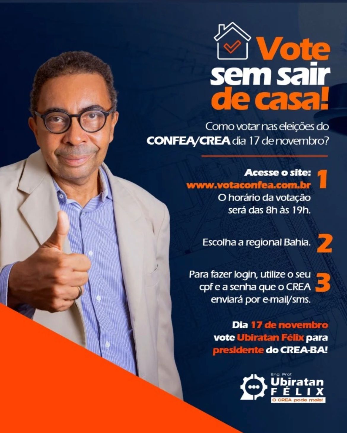 Para Presidente Do CREA-BA, Vote Ubiratan Félix