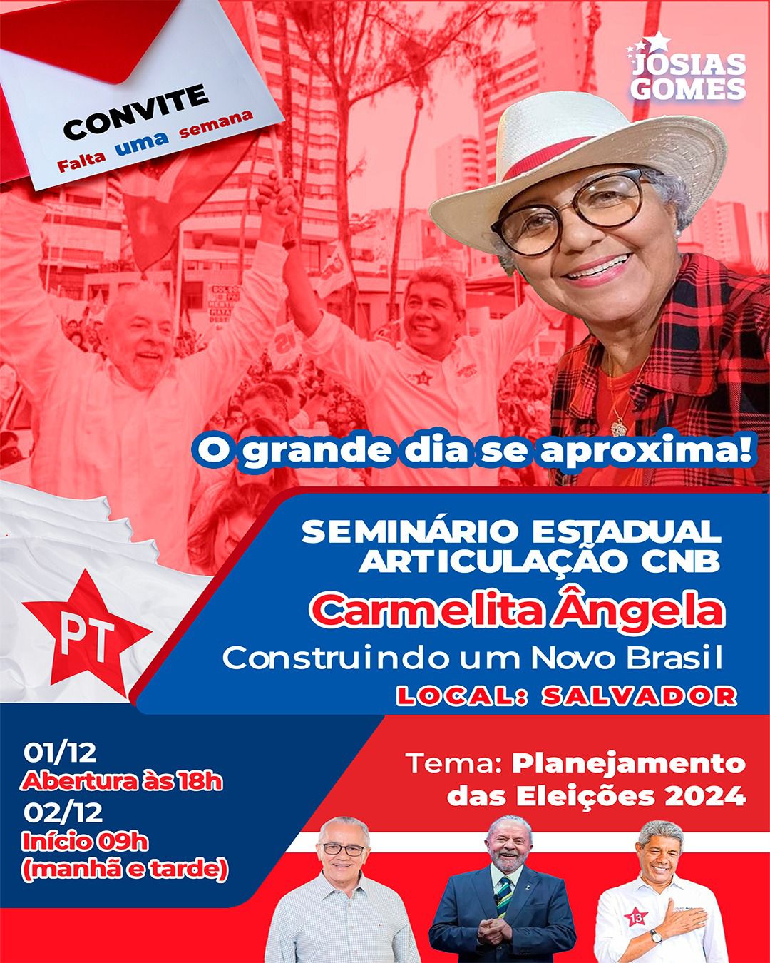 O Grande Dia Se Aproxima: Seminário Estadual De Articulação Política – Carmelita Ângela: Construindo Um Novo Brasil (CNB)!