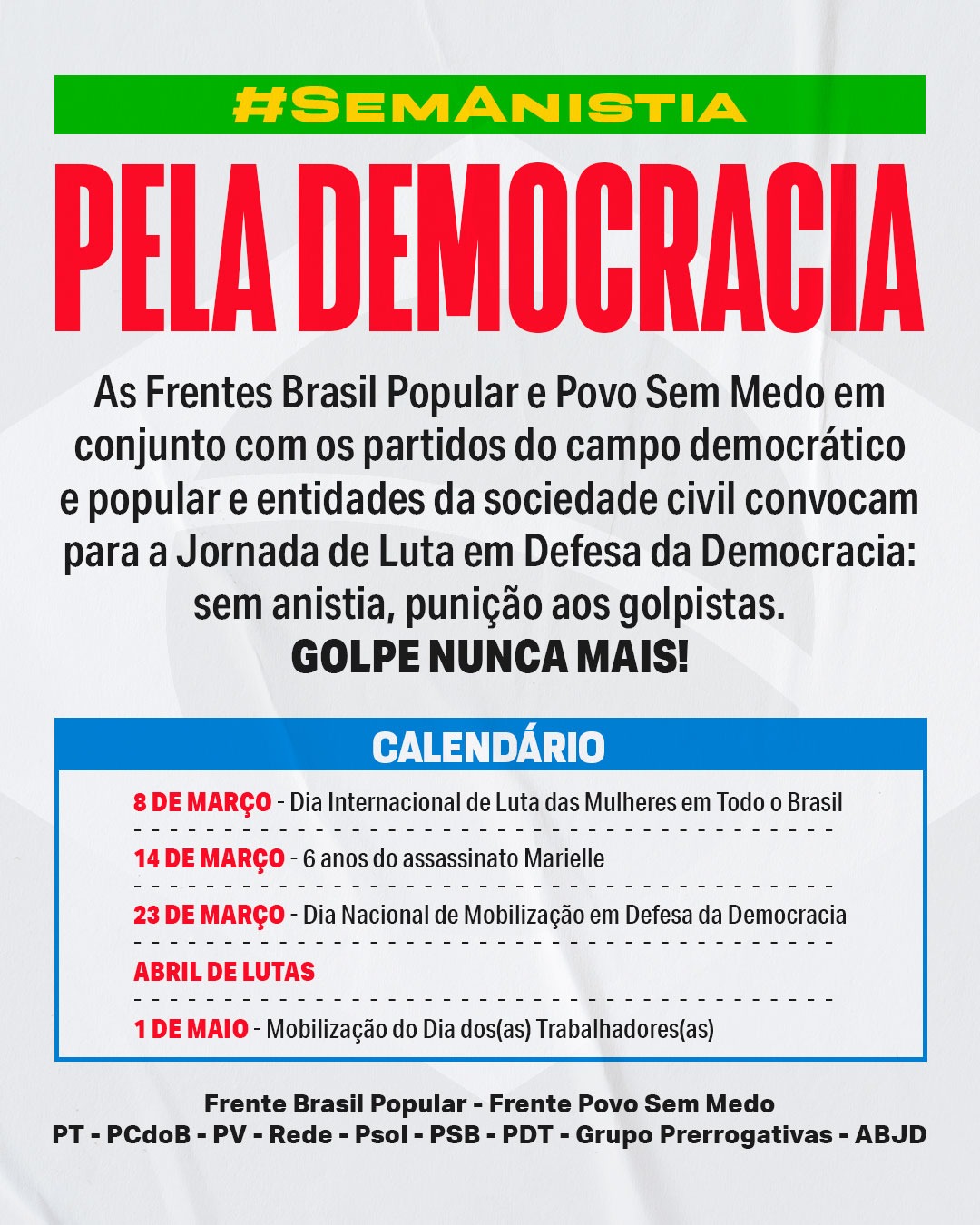 Jornada De Lutas Em Defesa Da Democracia!