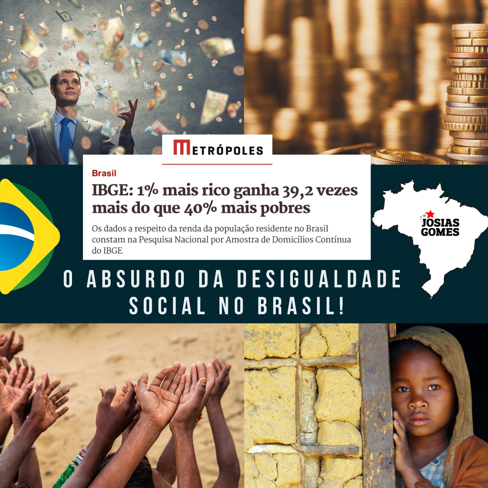 Desigualdade No Brasil Precisa Ser Enfrentada De Frente! O PT Cumpre Este Papel De Transformar O País Numa Nação Justa E Soberana!
