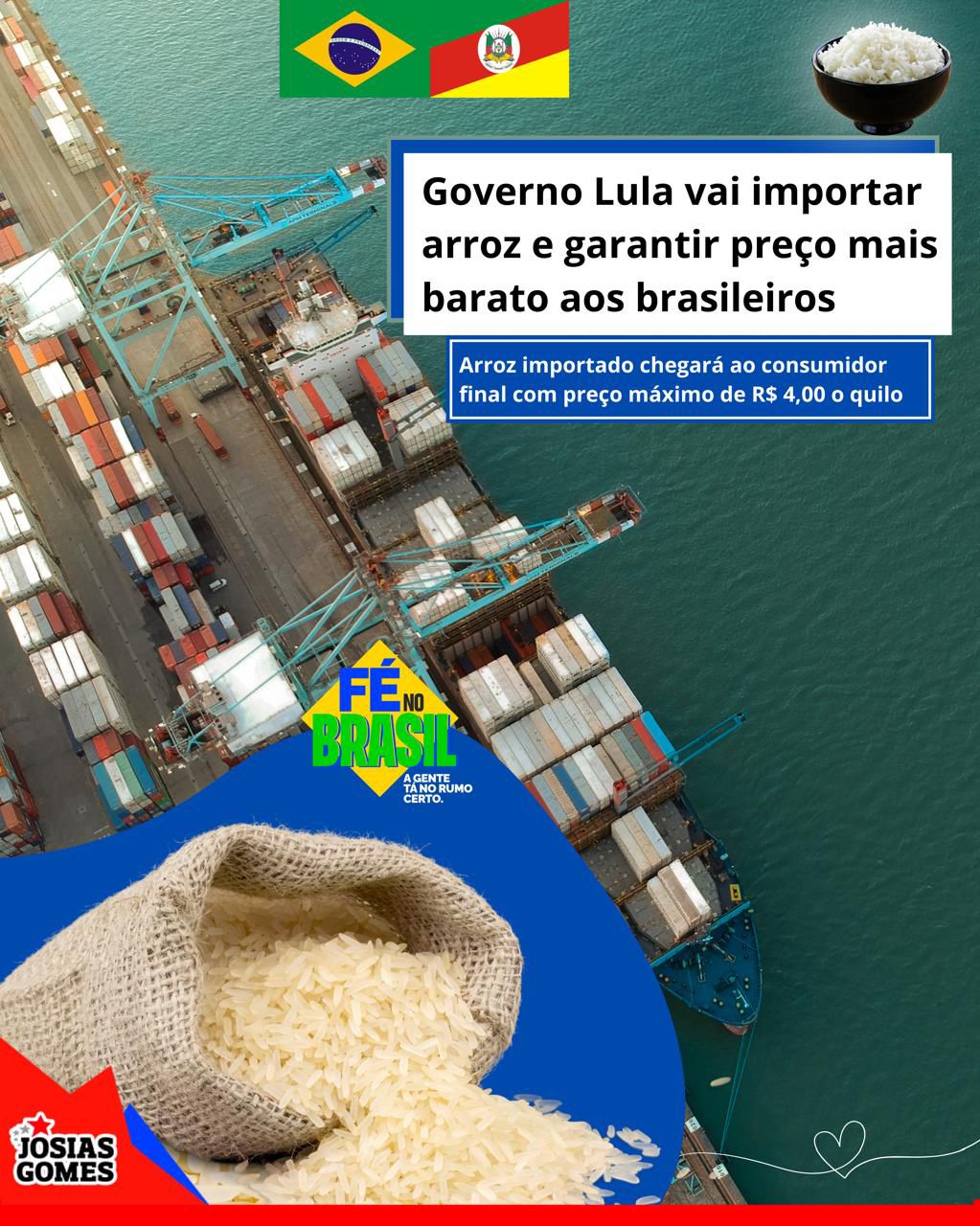 Não Vai Faltar Arroz. O Governo Lula Autorizou A CONAB A Comprar Até 1 Milhão De Toneladas De Arroz Importado