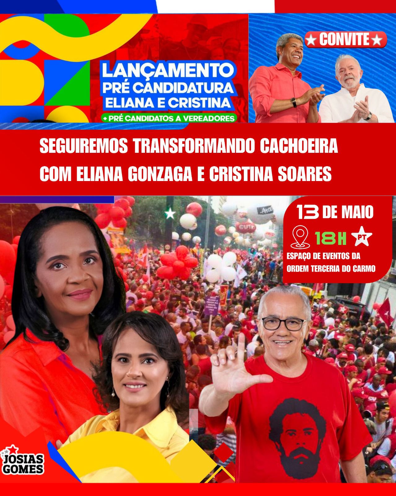 É Hoje, Histórica Cachoeira! Lançamento Da Pré-candidatura De Eliana Gonzaga E Cristina Soares
