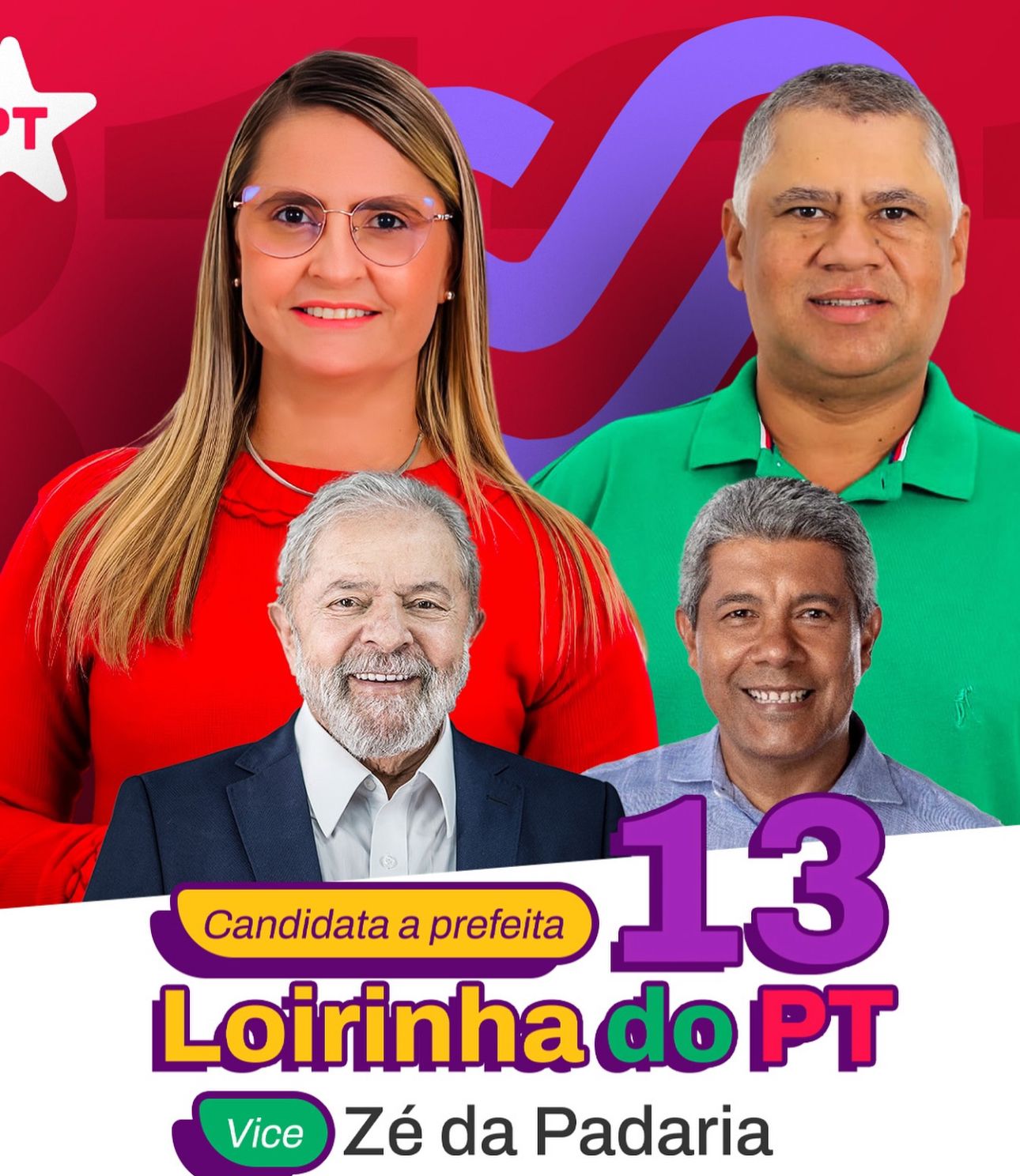 Adustina é PT. Vote Loirinha Prefeita 13. É O Time De Lula Pra Mudar A Cidade!