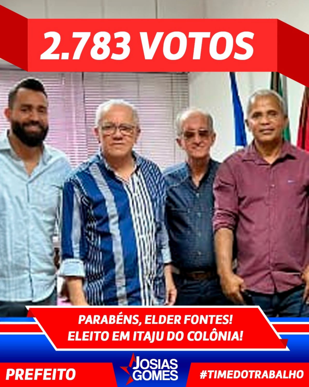 Elder Fontes Vence As Eleições Em Itaju Do Colônia: 2.783 Votos De Confiança No Nosso Companheiro