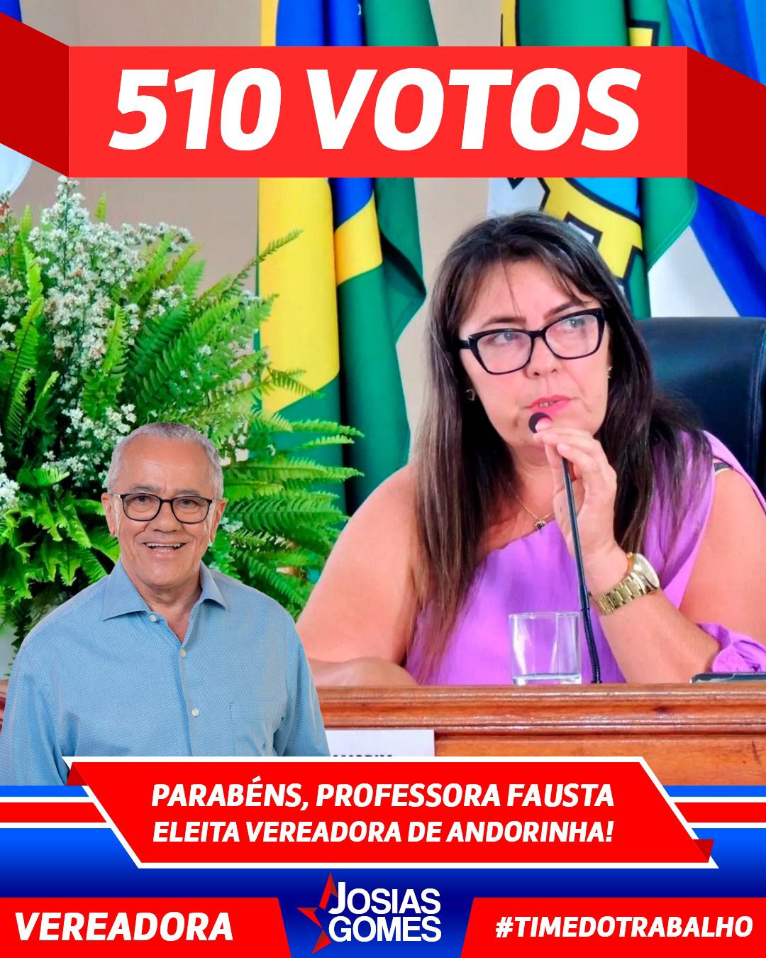 Parabéns, Professora Fausta! Reeleita Vereadora Com 510 Votos