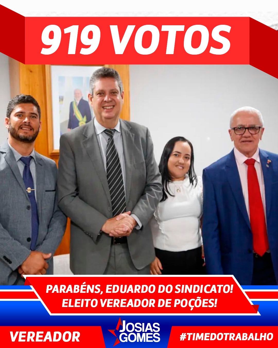 Poções Votou Com Amor E Gratidão: Eduardo Do Sindicato é Eleito Vereador Com 919 Votos