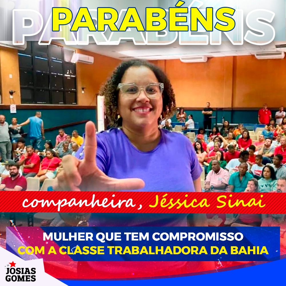 Parabéns, Companheira Jéssica Sinai!