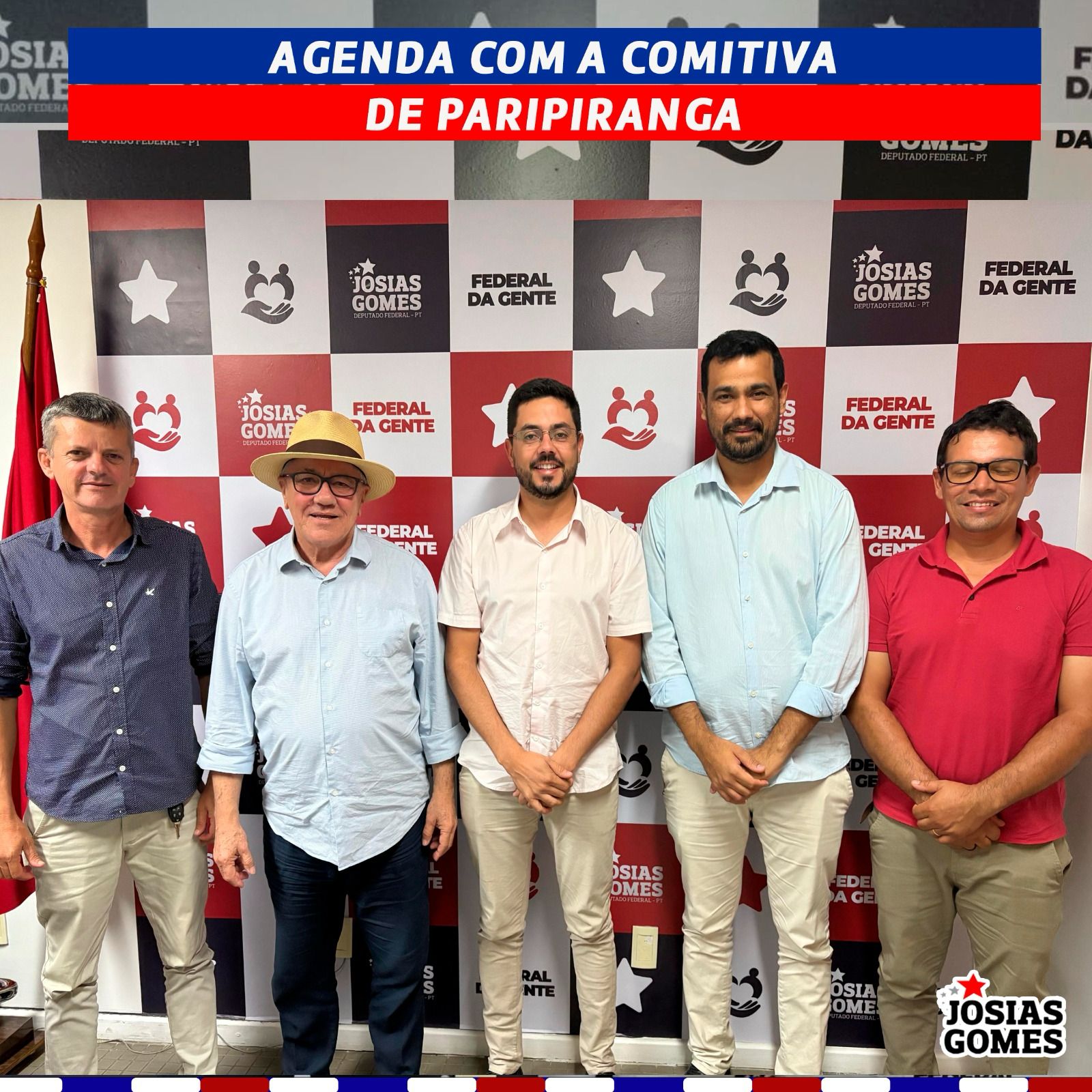 Reunião Com A Comitiva De Paripiranga: Prefeito Talisson, Vereador Gilson, Sercretário Márcio E O Companheiro Joelnir