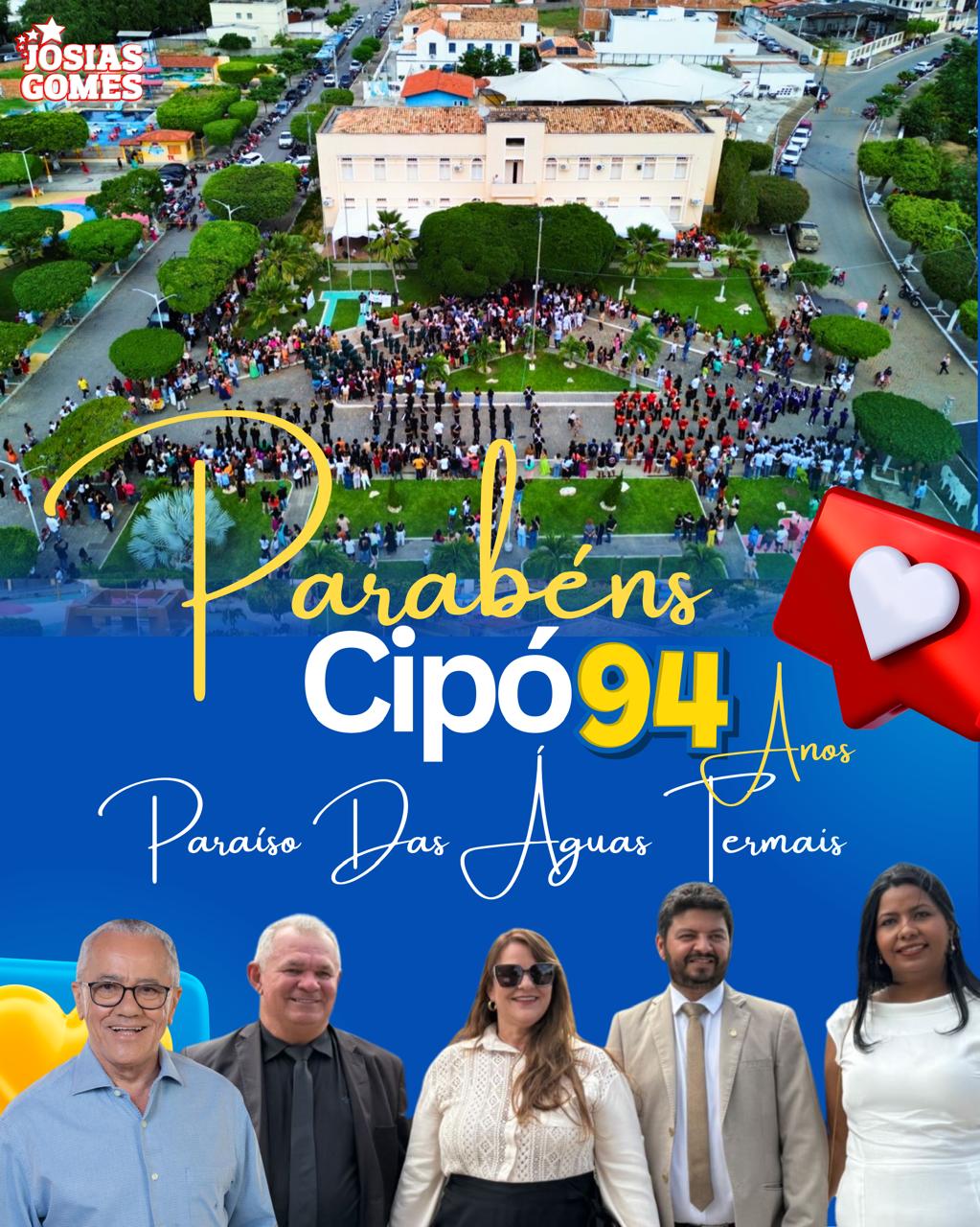 Parabéns, Cipó! 94 Anos De Emancipação Política