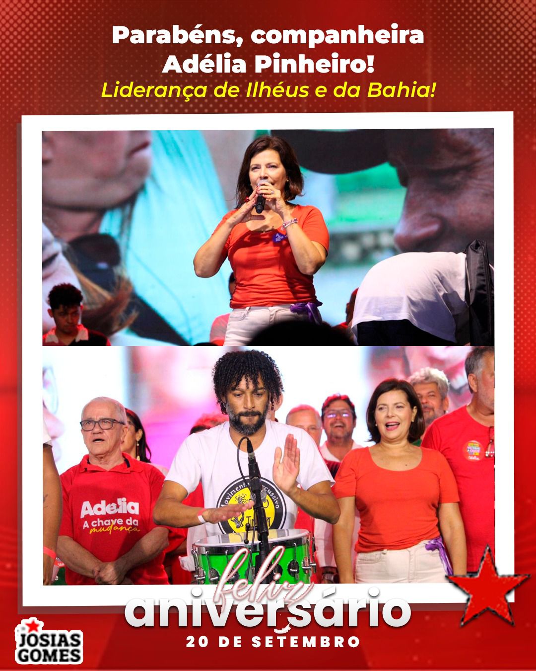 Parabéns, Companheira Adélia Pinheiro!