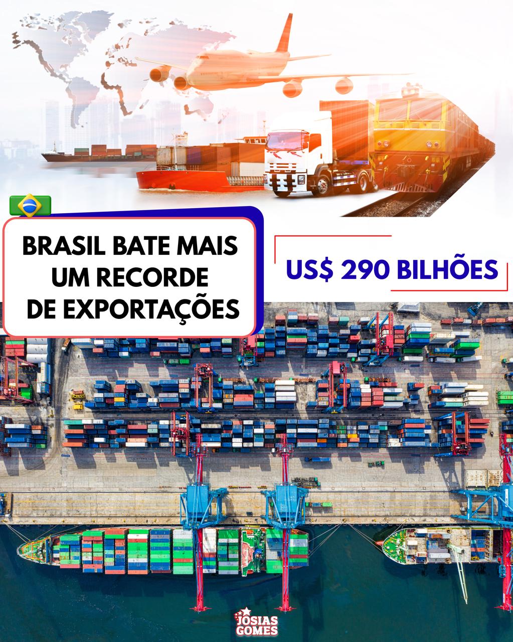 FAZ O L! No Acumulado Do Ano, As Exportações Do Brasil Já Somam US$ 290 Bilhões