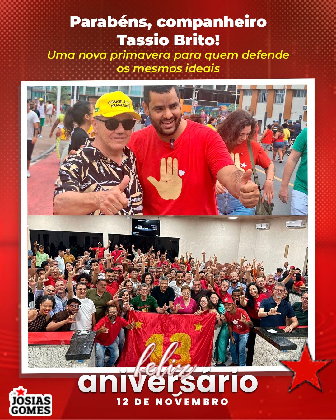 Parabéns, Companheiro Tassio Brito!