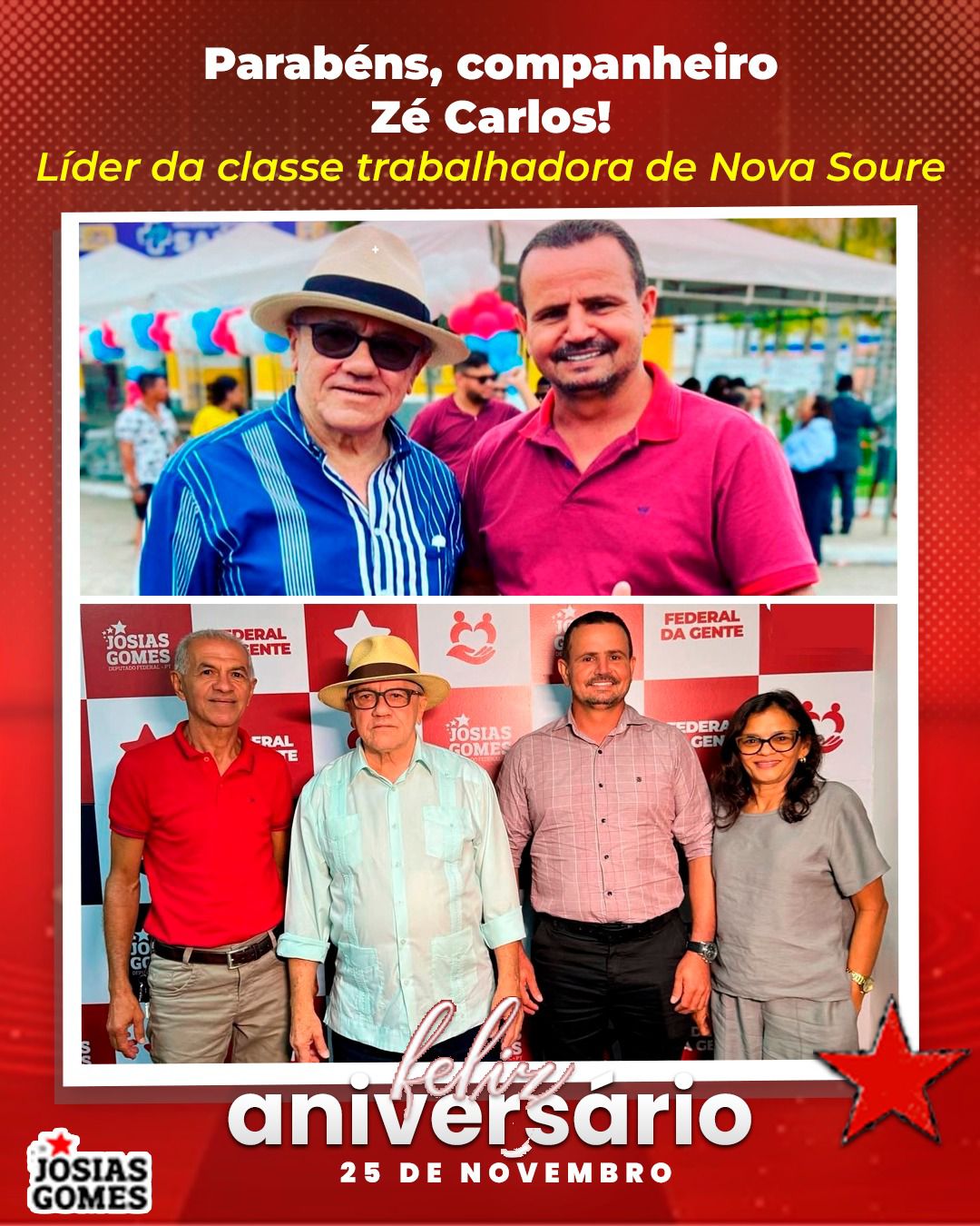 Parabéns, Companheiro Zé Carlos!