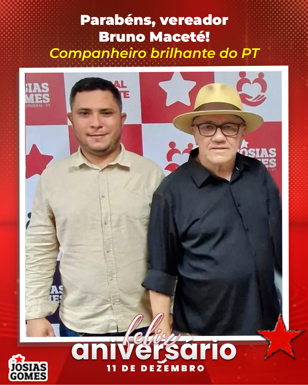 Parabéns, Vereador Bruno Maceté! Companheiro Brilhante Do PT